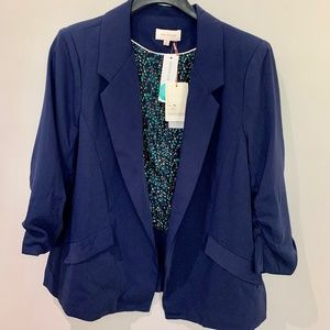 NWT Skies Are Blue Stitch Fix Brinley Boyfriend Blazer in Navy Sz L